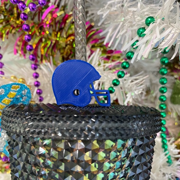 Football Helmet Straw Topper - Picture 3 of 3